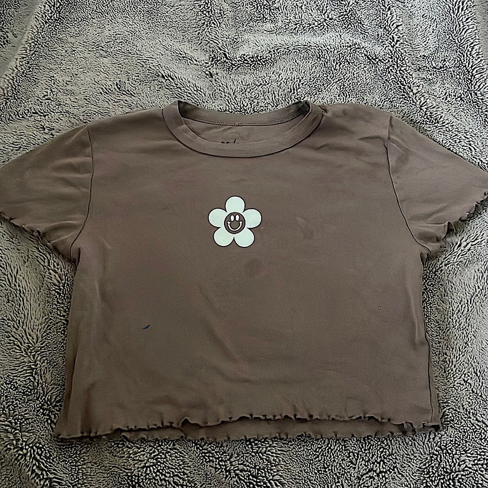 Pacsun flower crop top. Color brown, Size small